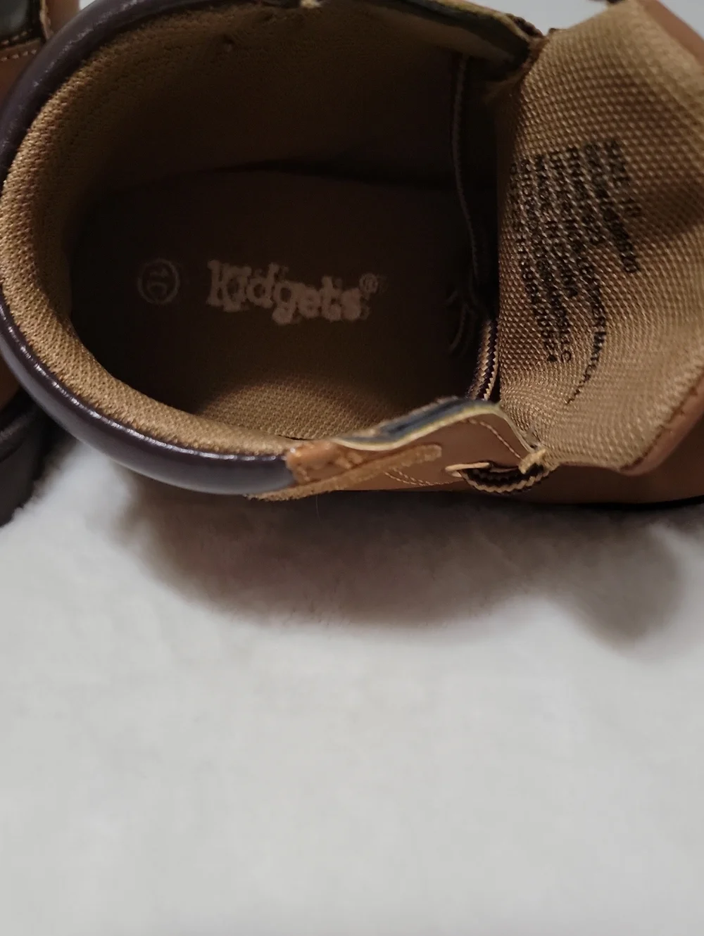 Kidgets Brown Ankle Boots with Hook-and-Loop Strap